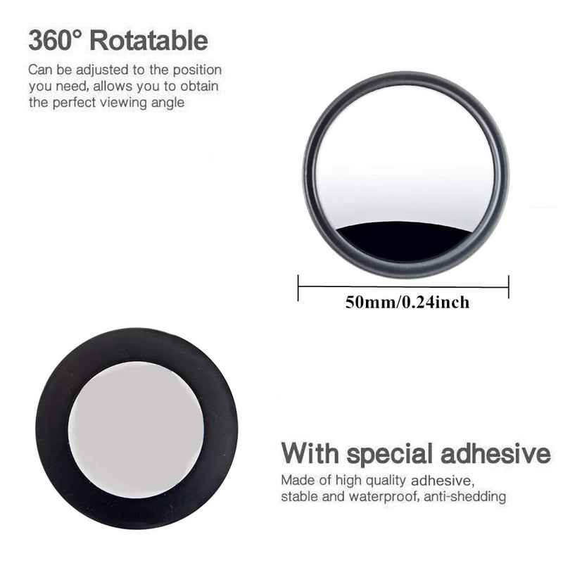 MARLBSTON 2 pcs Blind Spot Mirrors  2"" Round HD Glass Convex 360 Wide Angle Side Rear View Mirror with ABS Housing for Cars SUV and Trucks  Black  Pack of 2 - Image 3